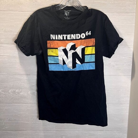 Nintendo Men's Graphic Tees Classic‎ 64 Striped 3D Logo Short - Picture 3 of 5